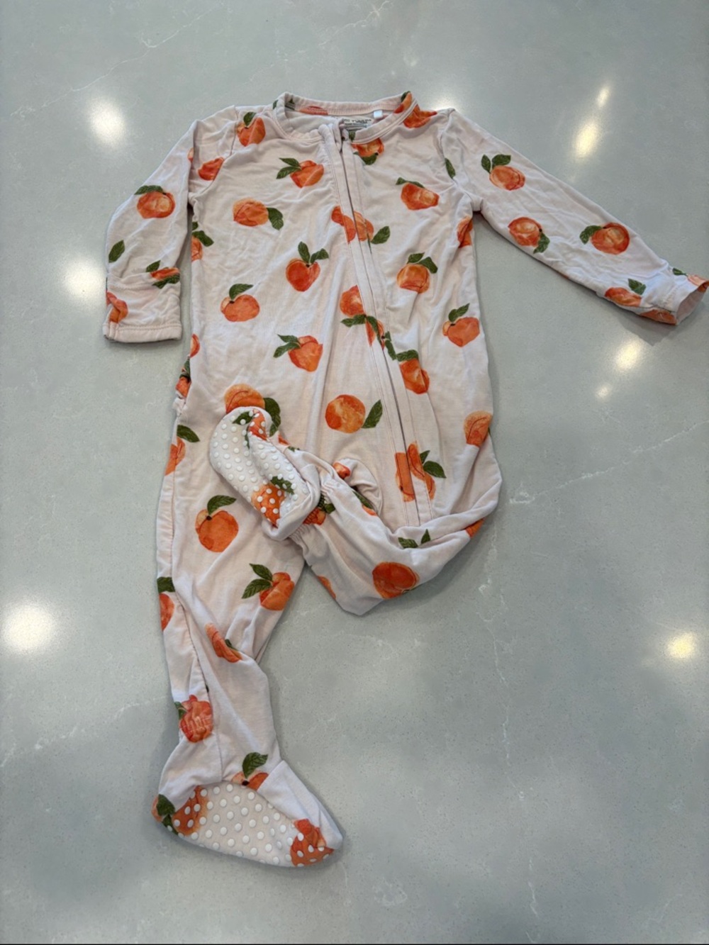 Angel Dear Peach Print One-Piece Sleep Suit